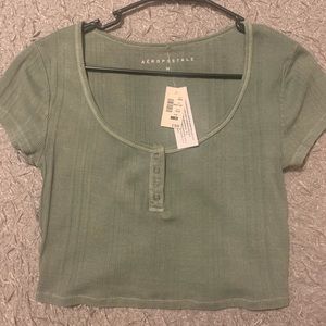 NWT aeropostale button up crop top